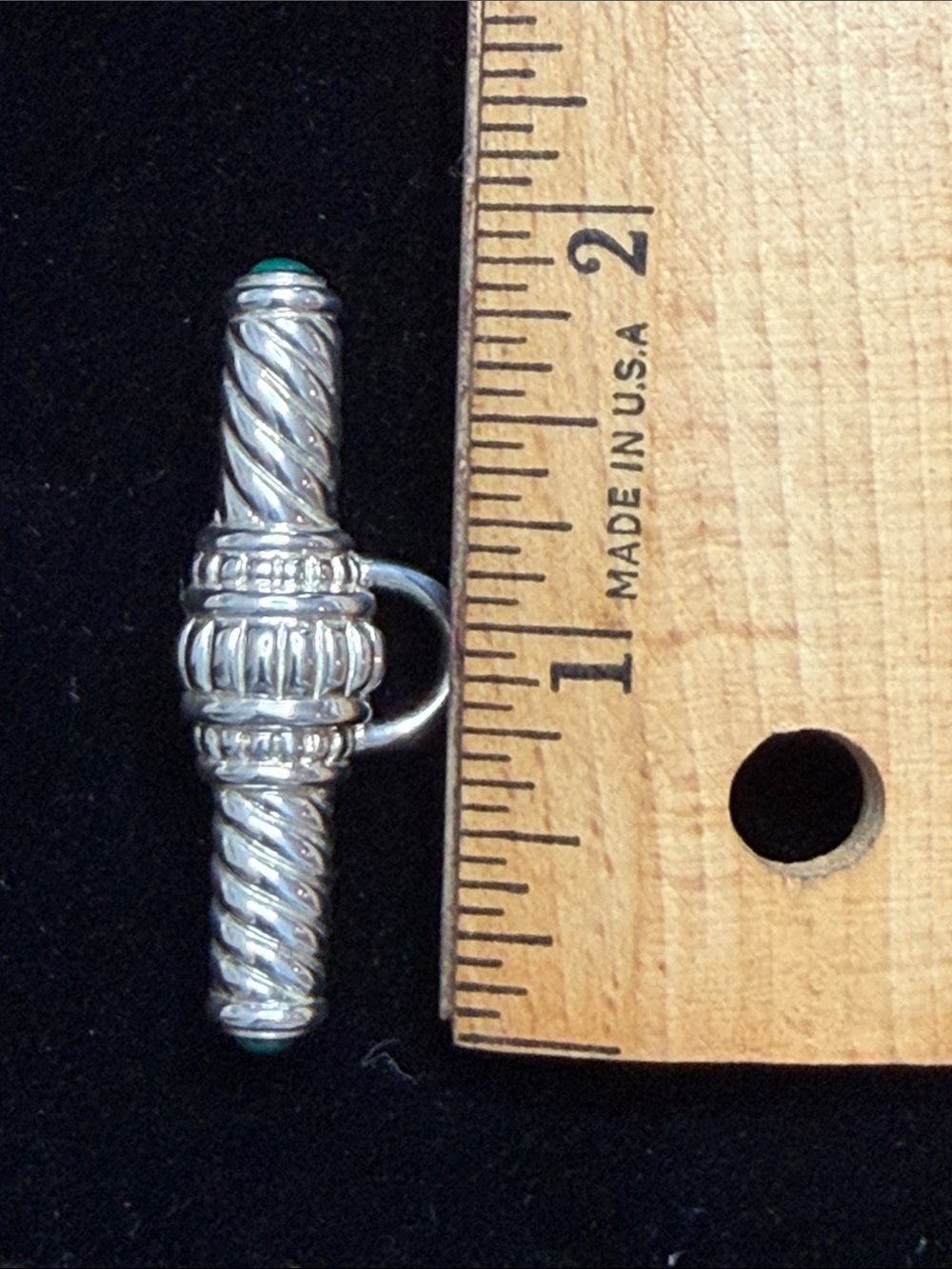 Judith Ripka Silver Ribbed Heart Toggle Brooch - Picture 9 of 9